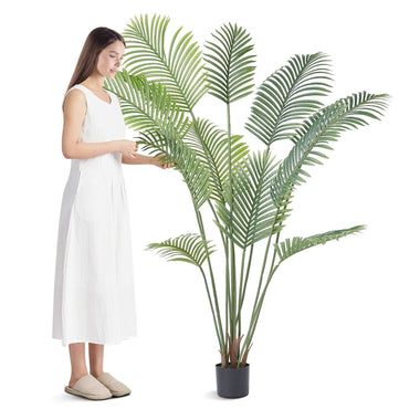 6-Foot Artificial Palm Tree Lifelike Faux Greenery Indoor Outdoor Decor