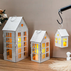 Village Farmhouse House Candle Holders