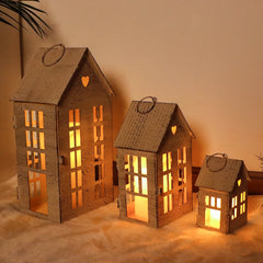 Village Farmhouse House Candle Holders