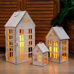 Village Farmhouse House Candle Holders