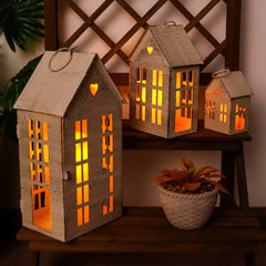 Village Farmhouse House Candle Holders