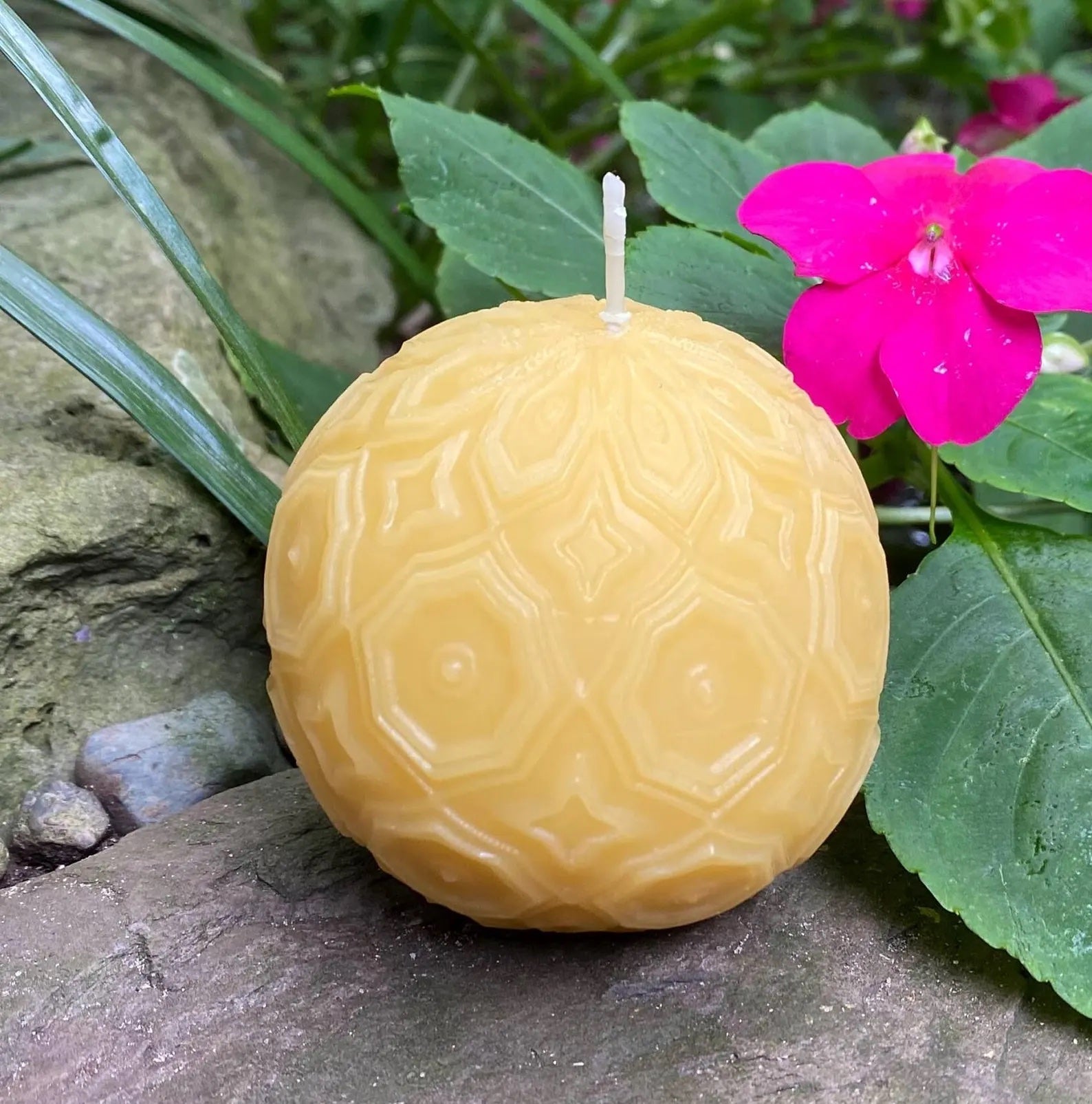 Geo Sphere Beeswax Candle