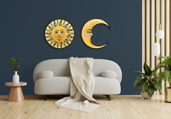 Sun Wall Art Ready to Hang 20" Smiling Yellow Sun Wall Decor