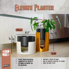 Modern Elevated Planter Stand Set 2 Piece Indoor Plant Pots