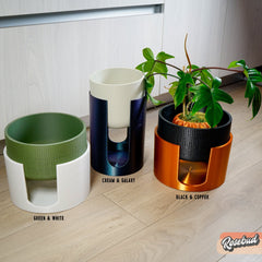 Modern Elevated Planter Stand Set 2 Piece Indoor Plant Pots