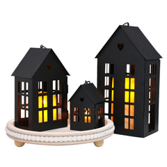 Village Farmhouse House Candle Holders