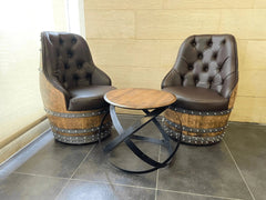 Luxury Whiskey & Wine Barrel Captain Chair with Hidden Safe