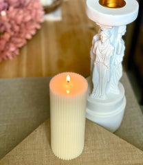 Ribbed Candle Elegant Textured Decorative Candle for Home Decor