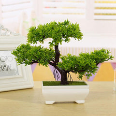 Artificial Bonsai Pine Tree Potted Lifelike Greenery Home Office Decor