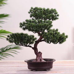 Artificial Bonsai Pine Tree Potted Lifelike Greenery Home Office Decor