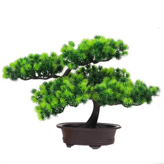 Artificial Bonsai Pine Tree Potted Lifelike Greenery Home Office Decor
