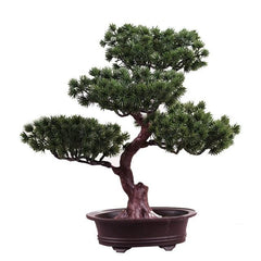Artificial Bonsai Pine Tree Potted Lifelike Greenery Home Office Decor