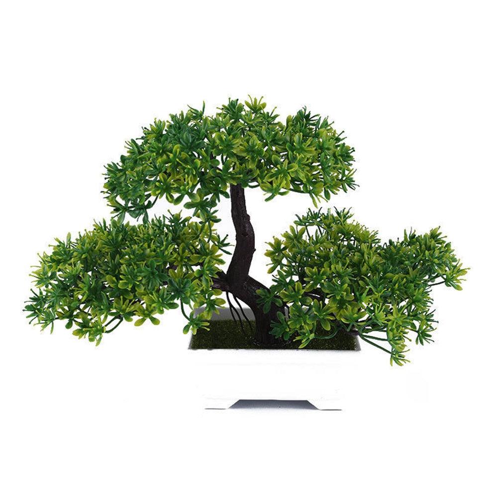 Artificial Bonsai Pine Tree Potted Lifelike Greenery Home Office Decor
