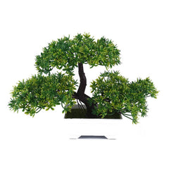 Artificial Bonsai Pine Tree Potted Lifelike Greenery Home Office Decor