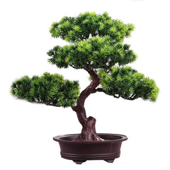 Artificial Bonsai Pine Tree Potted Lifelike Greenery Home Office Decor