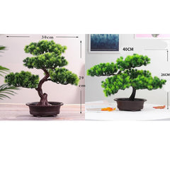Artificial Bonsai Pine Tree Potted Lifelike Greenery Home Office Decor