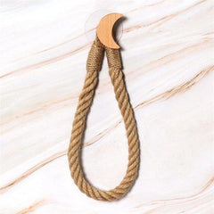 Wooden Toilet Paper Holder Hanging Rope Creative Bathroom Decor